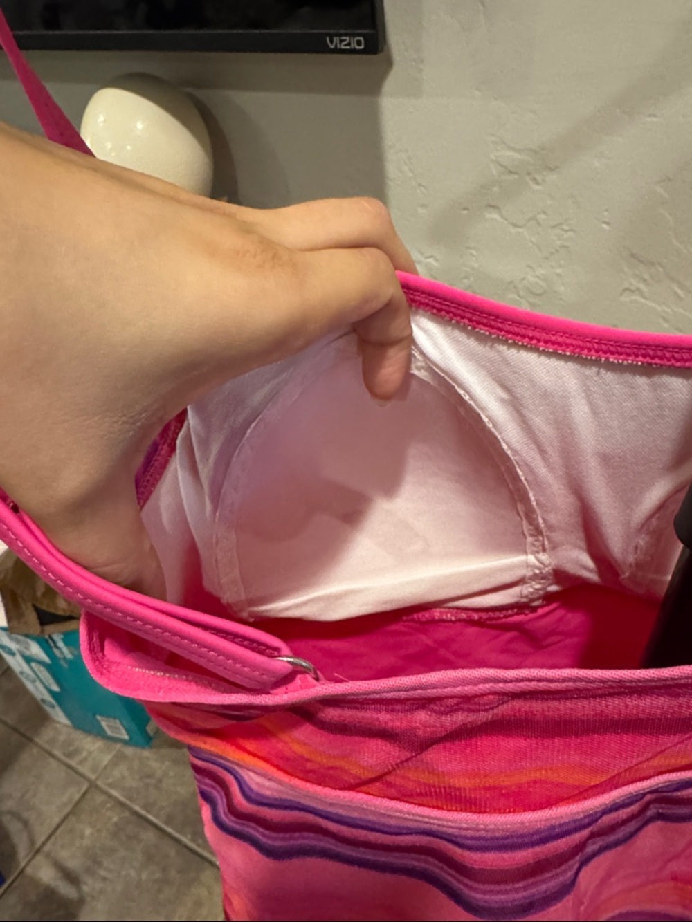 Ruby Rd. Pink Striped Beaded Tankini Top - Picture 6 of 6